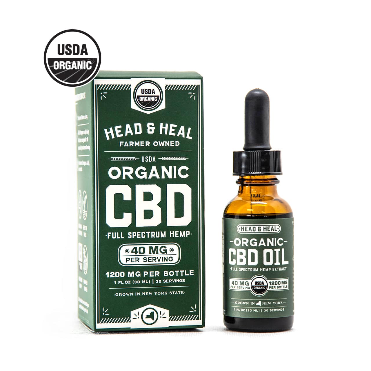Head & Heal Full Spectrum Organic CBD Oil 1200 MG