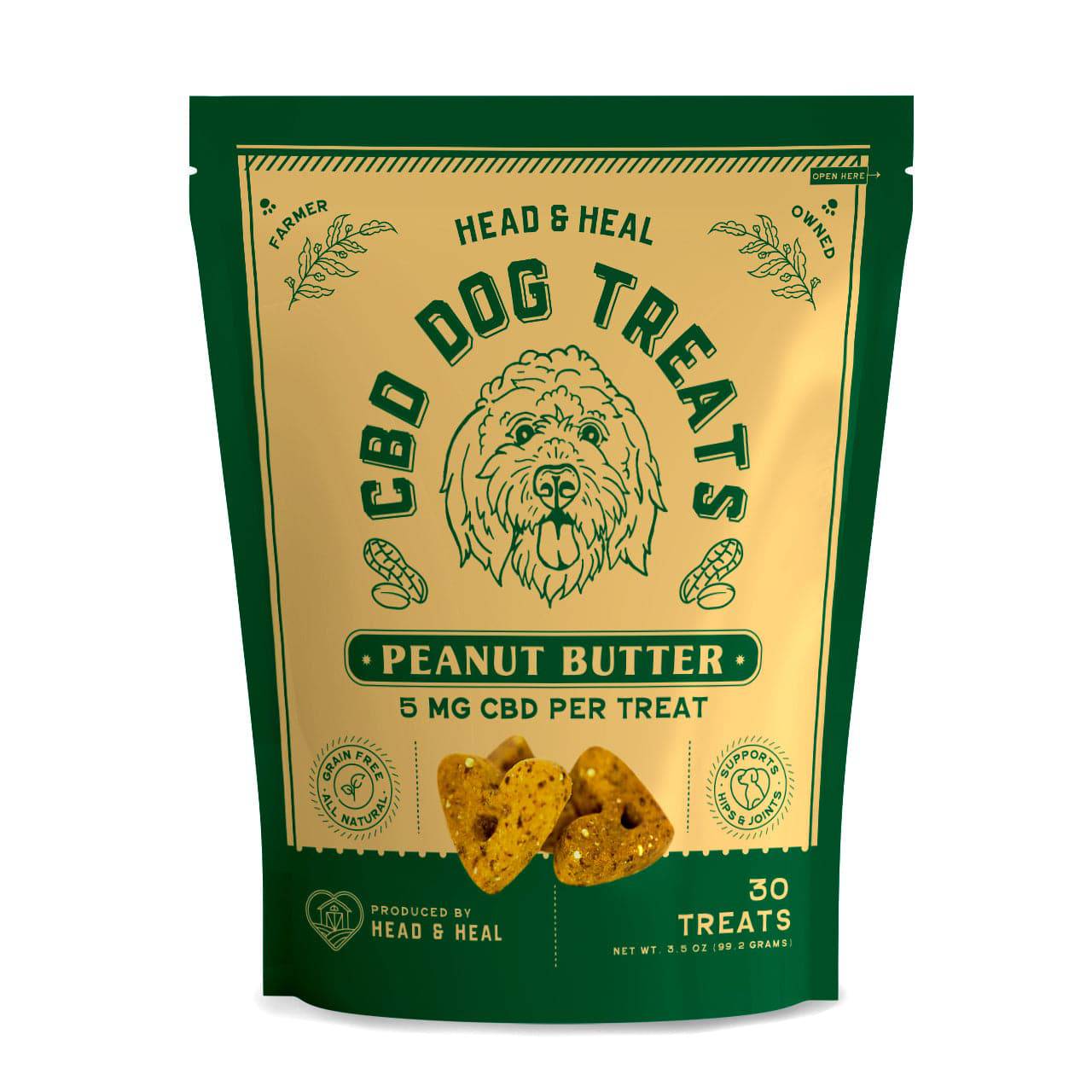 Head & Heal CBD Dog Treats - Peanut Butter